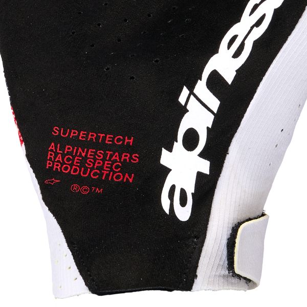 Alpinestars Supertech Mx Gloves White Black Fire Red