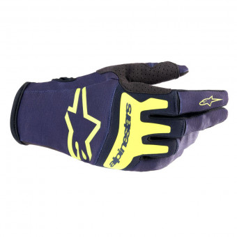 Guantes motocross Alpinestars Techstar Gloves Night Navy Yellow Fluo