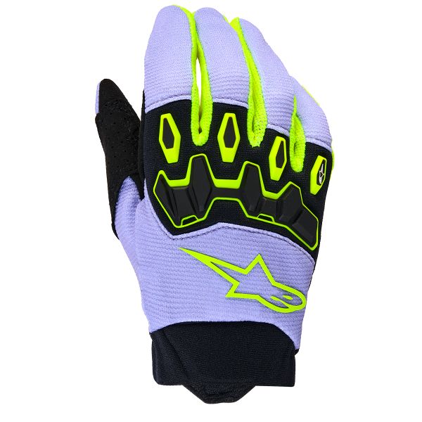 Guantes motocross Alpinestars Youth Radar Gloves Purple Yellow Fluo