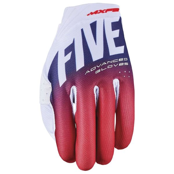 Guantes motocross Five Mxf2 Evo Split Blanco rojo azul