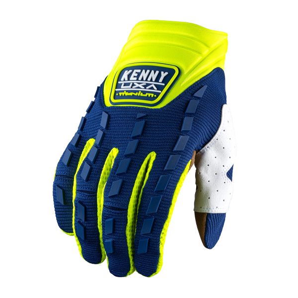 Guantes motocross Kenny Titanium Navy Neon Yellow Gloves