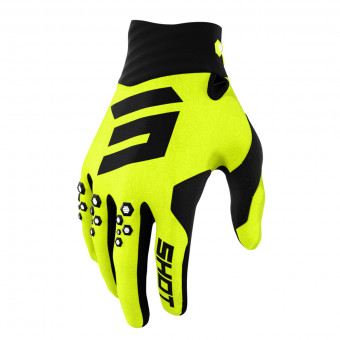 Guantes motocross SHOT Contact Neon Yellow Gloves