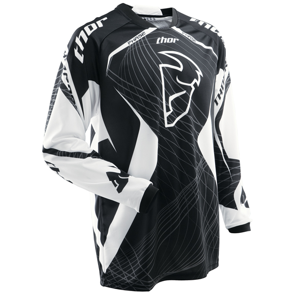 Camiseta Motocross Thor Phase Black Spiral Jersey