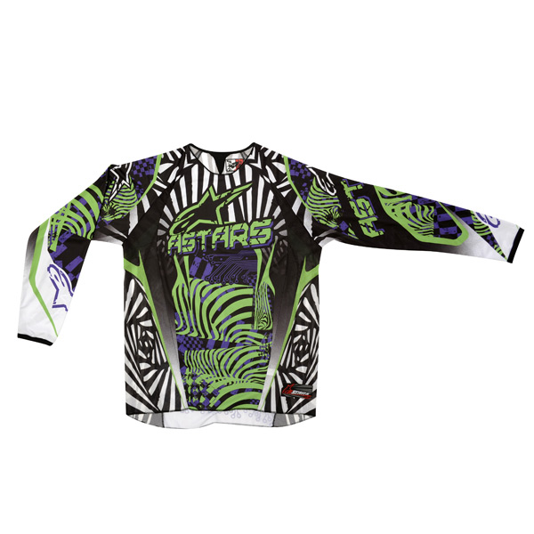 Camiseta Motocross Alpinestars Charger Jersey Green Violeta Black