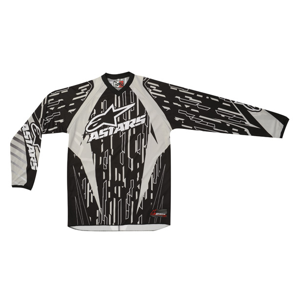 Camiseta Motocross Alpinestars Racer Jersey Grey Black White