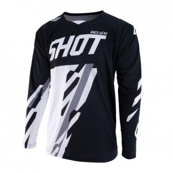Camiseta Motocross SHOT Contact Score Negro Blanco
