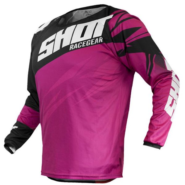 Camiseta Motocross SHOT Devo Ventury Neon Pink Fushia Kid