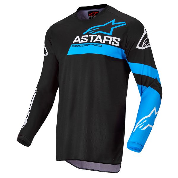 Camiseta Motocross Alpinestars Fluid Chaser Black Blue Neon