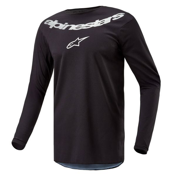 Camiseta Motocross Alpinestars Fluid Grafito Negro Plata Camiseta Motocross Alpinestars Fluid Grafito Negro Plata