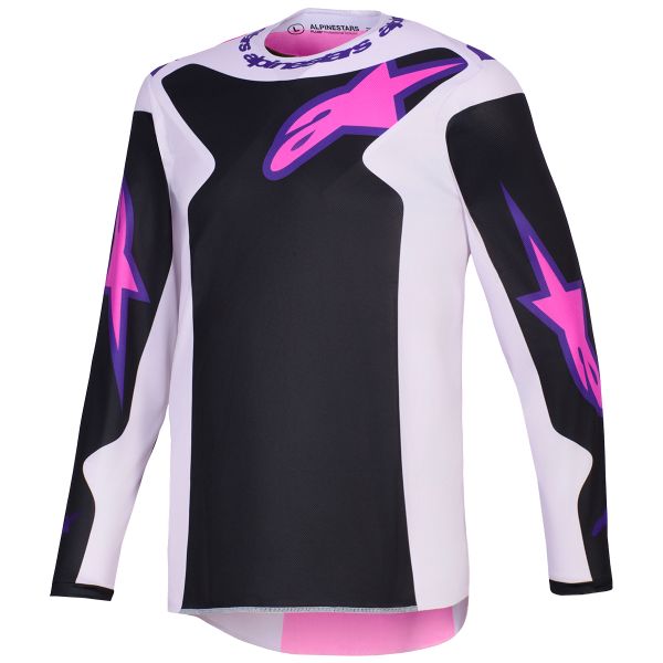 Camiseta Motocross Alpinestars Fluid Grid Jersey Black Light Gray Purple