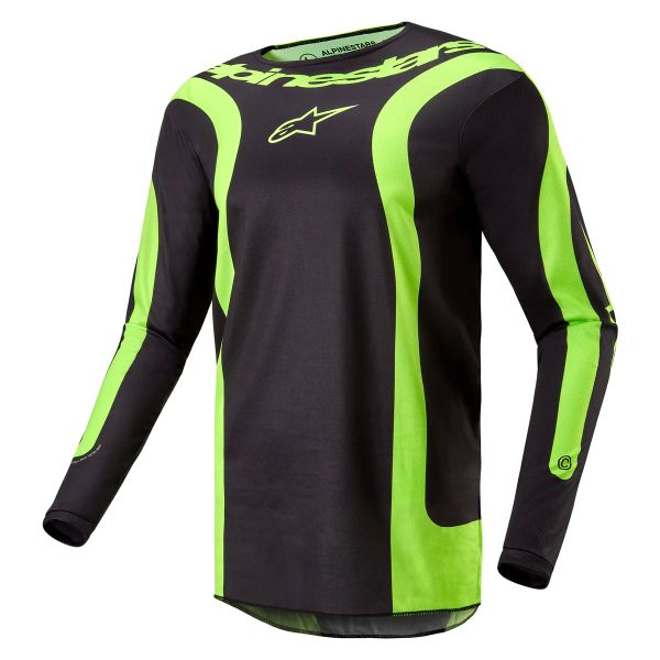 Camiseta Motocross Alpinestars Fluid Lurv Black Yellow Fluo