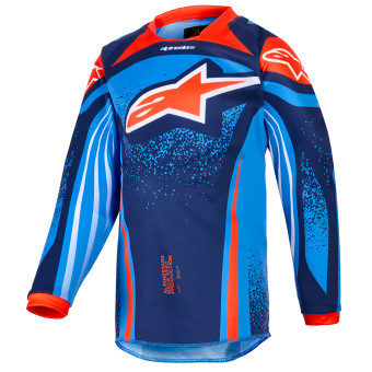 Camiseta Motocross Alpinestars Kids Racer Nomur Jersey Dark Navy Orange Ucla Blue