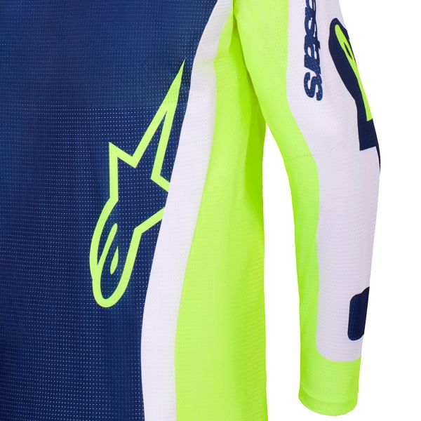 Alpinestars Racer Air Riway Jersey Light Gray Yellow Fluo Blue