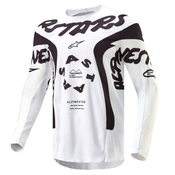 Camiseta Motocross Alpinestars Racer Hana White Black