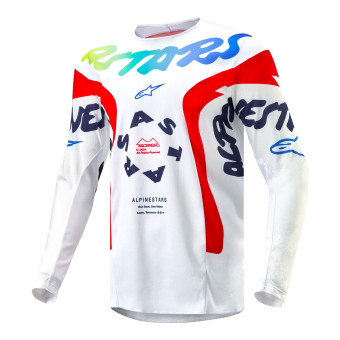 Camiseta Motocross Alpinestars Racer Hana White Multicolor