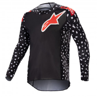 Camiseta Motocross Alpinestars Racer North Black Neon Red Nio