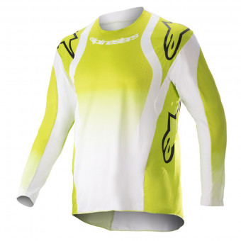 Camiseta Motocross Alpinestars Racer Push Yellow Fluo White Nio
