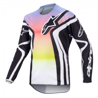 Camiseta Motocross Alpinestars Racer Semi Black Multicolor Niño