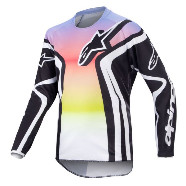 Camiseta Motocross Alpinestars Racer Semi Black Multicolor Ni�o