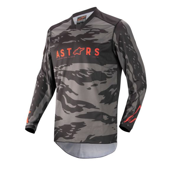 Camiseta Motocross Alpinestars Racer Tactical Camo Red Fluo