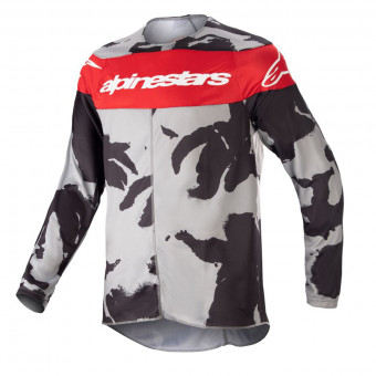 Camiseta Motocross Alpinestars Racer Tactical Cast Grey Camo Mars Red Nio