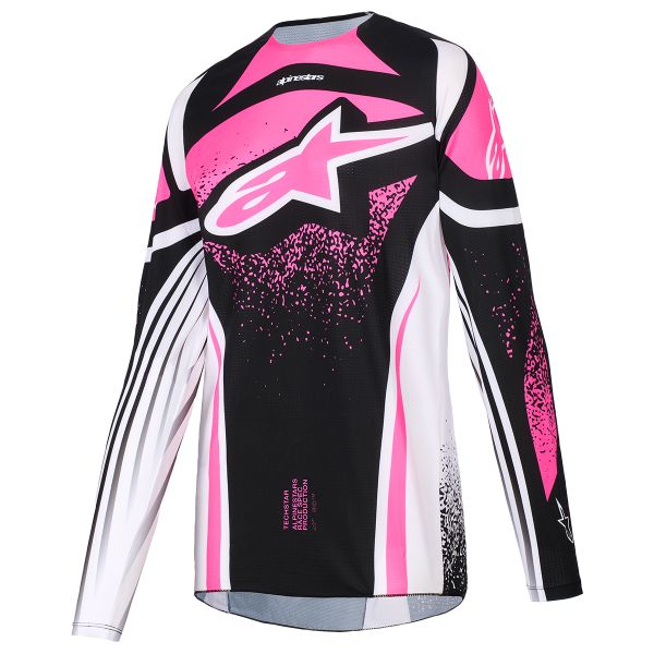 Camiseta Motocross Alpinestars Stella Techstar Nomur Jersey Black White Fuchsia