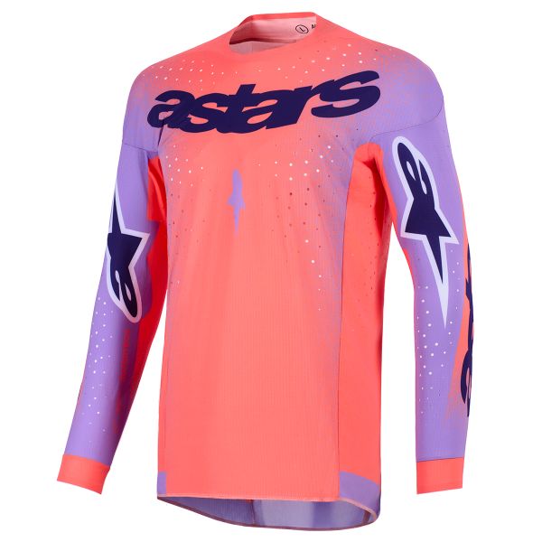 Camiseta Motocross Alpinestars Supertech Scenz Jersey Hot Coral Purple