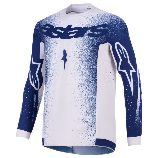 Camiseta Motocross Alpinestars Supertech Scenz Jersey Light Gray Dark Blue