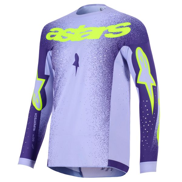Camiseta Motocross Alpinestars Supertech Scenz Jersey Purple Yellow Fluo
