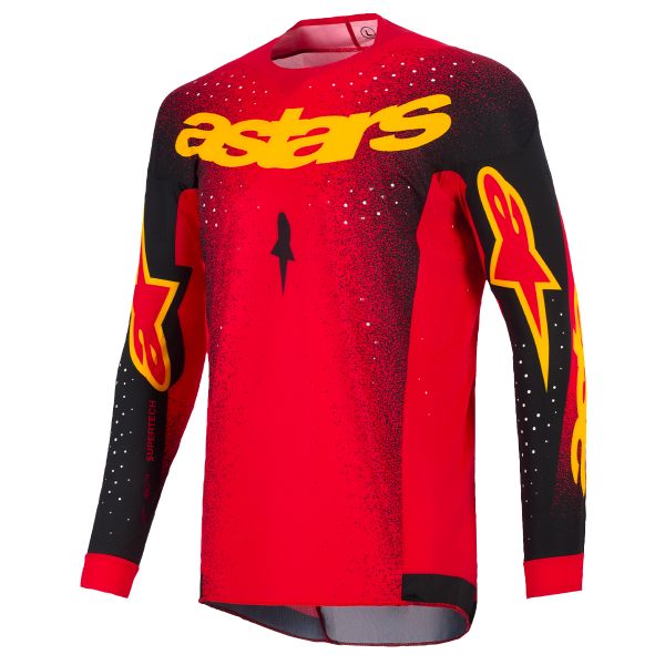 Camiseta Motocross Alpinestars Supertech Scenz Jersey Red Black Yellow