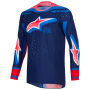 Camiseta Motocross Alpinestars Supertech Vista Jersey Dark Navy Hot Coral Cobalt