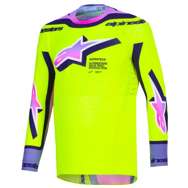 Camiseta Motocross Alpinestars Supertech Vista Jersey Yellow Purple Black