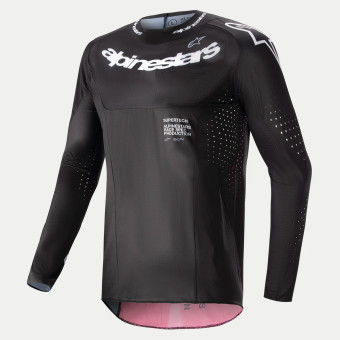 Camiseta Motocross Alpinestars Supertech Ward Black Red Berry