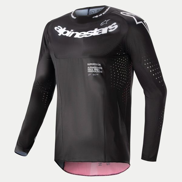 Camiseta motocross Alpinestars Supertech Ward Black Red Berry en Stock iCasque.es