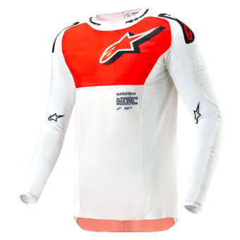 Camiseta Motocross Alpinestars Supertech Ward White Hot Orange