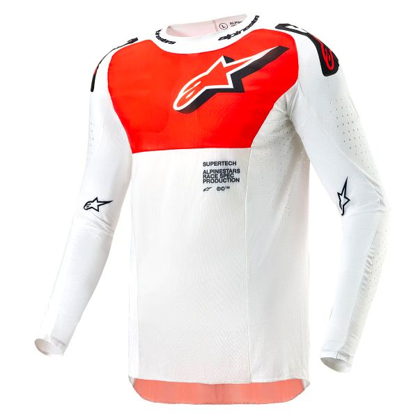 Camiseta Motocross Alpinestars Supertech Ward White Hot Orange