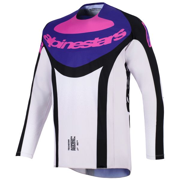 Camiseta Motocross Alpinestars Techstar Knif Jersey Black Light Gray Purple