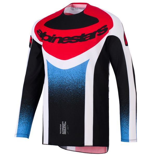 Camiseta Motocross Alpinestars Techstar Knif Jersey Black White Red