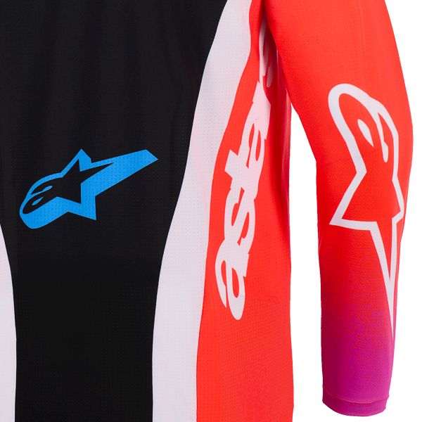 Alpinestars Techstar Knif Jersey Light Gray Orange Fluo Black