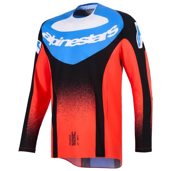 Camiseta Motocross Alpinestars Techstar Knif Jersey Orange Black Ucla Blue