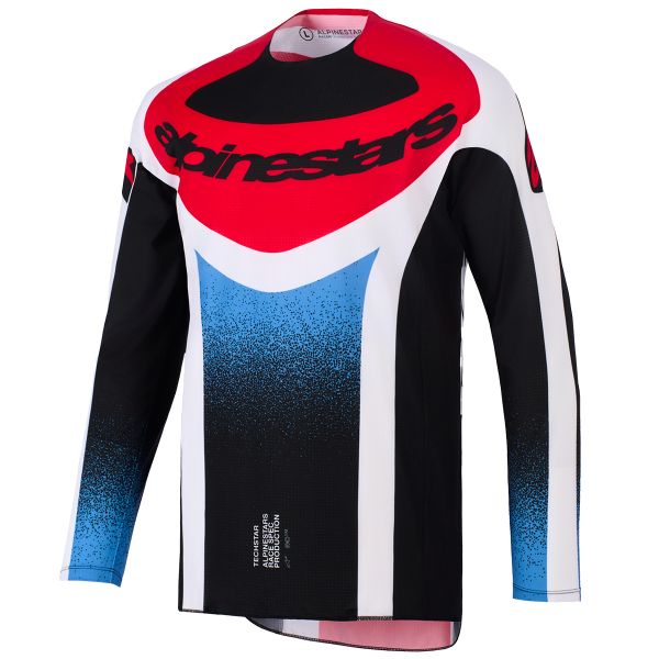 Camiseta Motocross Alpinestars Techstar Nomur Jersey Black White Red