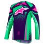 Camiseta Motocross Alpinestars Techstar Nomur Jersey Deep Purple Green Pink Fluo