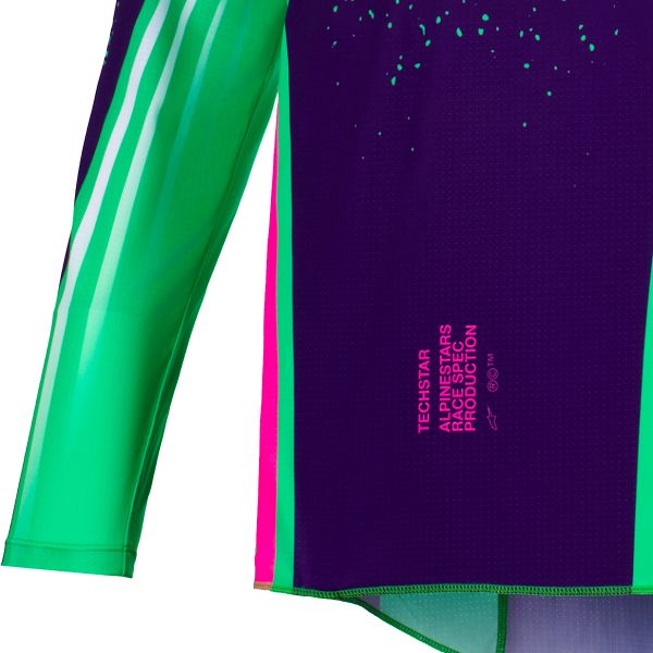 Alpinestars Techstar Nomur Jersey Deep Purple Green Pink Fluo
