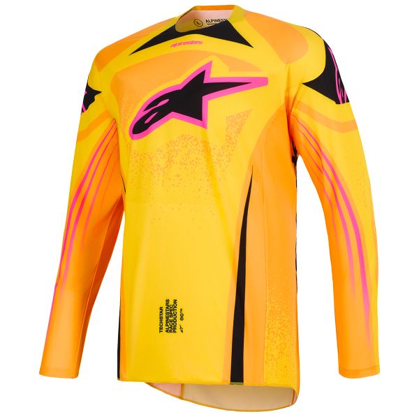 Camiseta Motocross Alpinestars Techstar Nomur Jersey Orange Yellow Pink