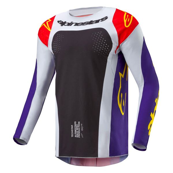 Camiseta Motocross Alpinestars Techstar Ocuri Hot Orange Purple Black