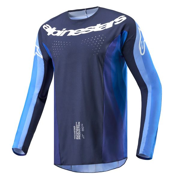 Camiseta Motocross Alpinestars Techstar Pneuma Dark Navy Light Blue