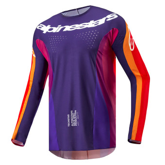 Camiseta Motocross Alpinestars Techstar Pneuma Deep Purple Orange Deep Blue