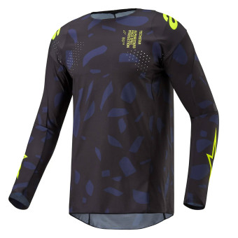 Camiseta Motocross Alpinestars Techstar Rantera Black Navy Yellow Fluo