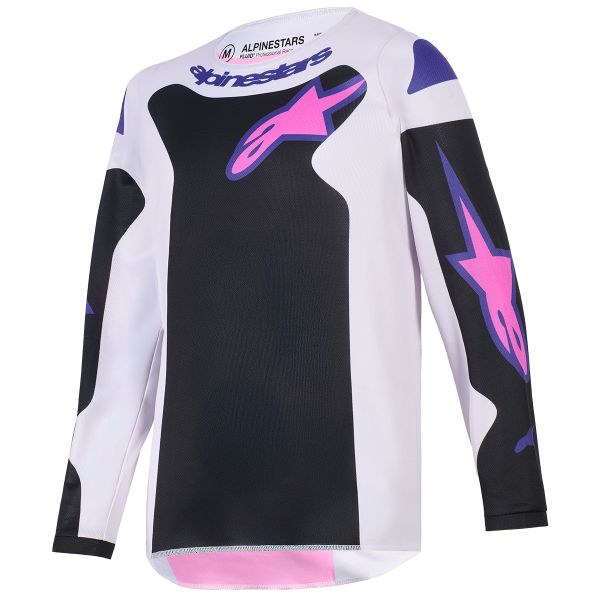 Camiseta Motocross Alpinestars Youth Fluid Grid Jersey Black Light Gray Purple