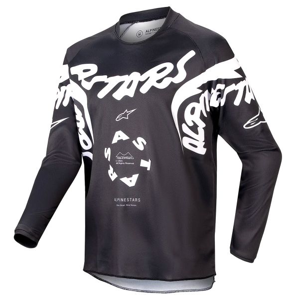 Camiseta Motocross Alpinestars Youth Racer Hana Black White